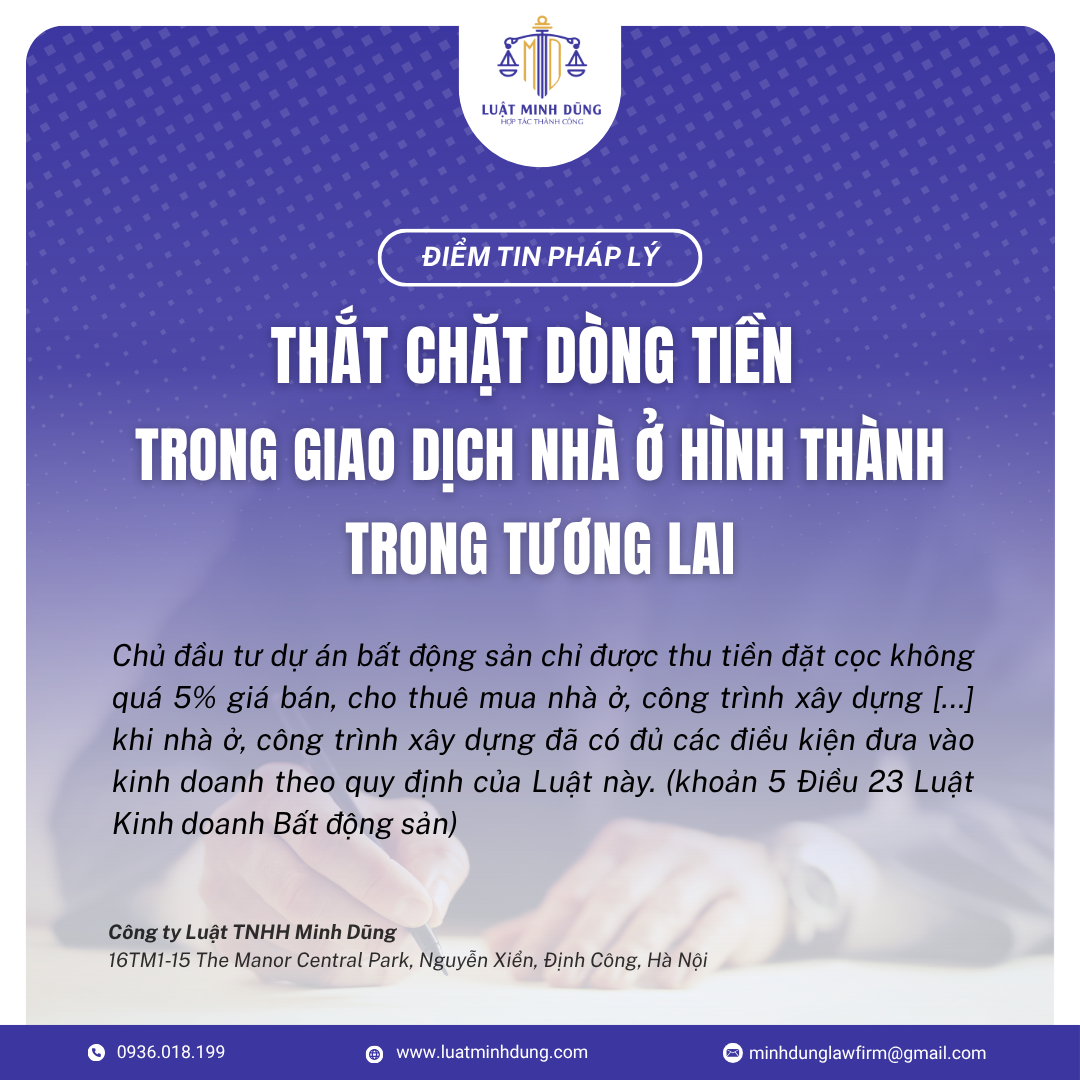 Thắt chặt dòng tiền trong giao dịch nhà ở hình thành trong tương lai