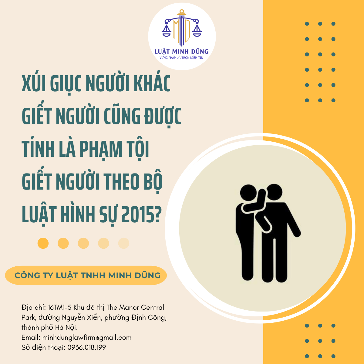 Xúi giục người khác giết người cũng được tính là phạm tội giết người theo Bộ luật Hình sự 2015?