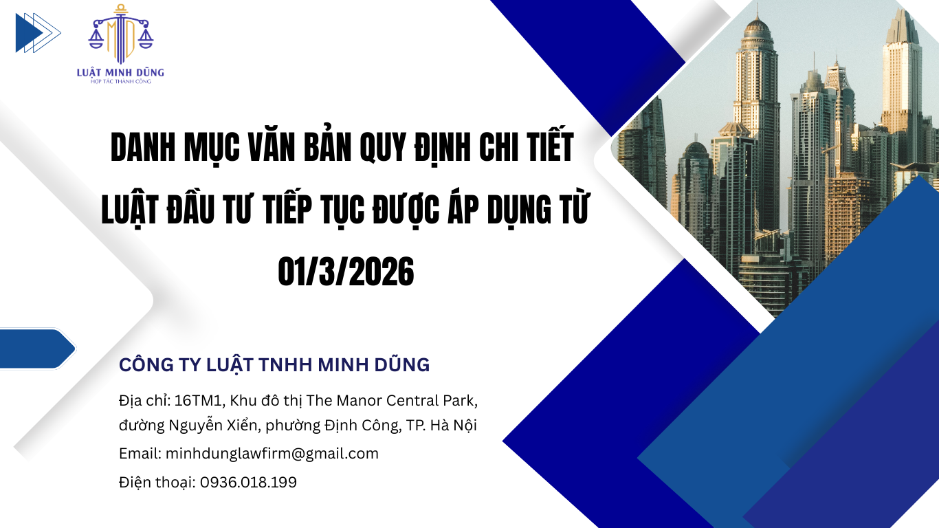 Danh mục văn bản quy định chi tiết Luật Đầu tư tiếp tục được áp dụng từ 01/3/2026