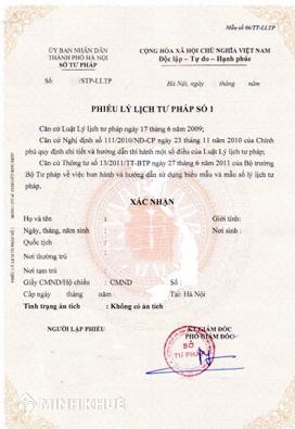 TRÌNH TỰ, THỦ TỤC ĐĂNG KÝ CẤP LÝ LỊCH TƯ PHÁP