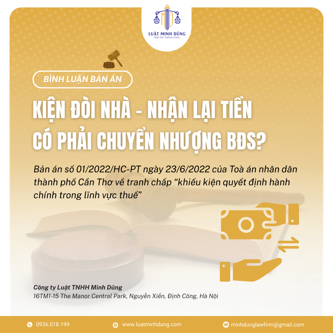 Kiện đòi nhà, nhận lại tiền – Có phải là chuyển nhượng bất động sản?